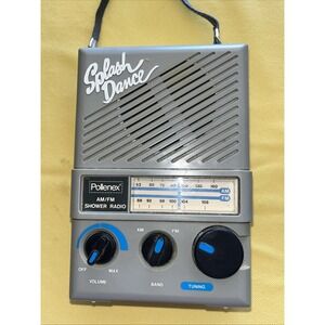 Vintage Pollenex Splash Dance AM/FM Shower Radio- Model SR-7 Gray & White Eorks